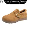 En stock~Zapatos Birkenstock de Cuero Genuino Ultraligeros de Suela Gruesa para Mujer Invierno con Forro de Terciopelo Espeso Cálidos Slip-on Zapatos de Algodón con Piel
