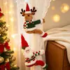Nuevos Clips para Cortinas de Papá Noel y Muñeco de Nieve con Velcro, Soportes de Cortina Navideños Tejidos Rojos y Verdes, Decoraciones para el Hogar