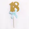 Cartão de decoração de bolo de aniversário 18 anos linda flor plug-in decoração de bolo cartão de mesa de sobremesa de papel
