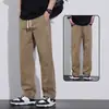Calças Casuais Masculinas Verão Largas Retas Calças Masculinas 2023 Nova Chegada Perna Larga Tendência Marca Verão Finas Calças de Trabalho Masculinas