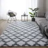 Mesa de café moderna y sencilla para sala de estar, Alfombra grande de felpa, Rectangular para mesita de noche de dormitorio, Cobertura total del suelo con alfombrillas lindas