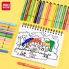 Deli 70656/70657 Bolígrafo de acuarela lavable para niños de 24/36/48 colores, bolígrafo para pintar