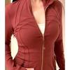 Ropa deportiva de otoño e invierno para mujer, nueva chaqueta de yoga de manga larga para correr, ajustada, adelgazante, deportiva, de alta elasticidad, para primavera