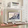 Estante de Almacenamiento para Impresora, Soporte Ajustable para Host de Computadora, Estante para Gabinete de Escritorio, Estante de Almacenamiento en Niveles para Escritorio