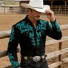 Amazon Camisa Vaquera Occidental de Manga Larga para Hombre Corte Slim Fit En Stock Modelo Nuevo Transfronterizo