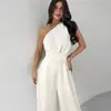 Mono de un solo hombro sin mangas estilo moda europea y americana de Amazon transfronterizo mono de ropa para mujer de comercio exterior pantalón largo