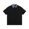 Yidao Vintage 2026 Verão Novo Estilo Camisa Falsa Duas Peças com Gola, Manga Curta Caída nos Ombros, Estilo Japonês Gola Reversível Caimento Solto Patchwork Camiseta