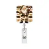 Porta credencial retráctil navideño con cordón, Papá Noel, Reno, Clip retráctil para credencial de acrílico, Porta identificación de oficina para personal médico
