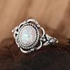Anillo Imitación Ópalo Flor Retro Moderado Cao Antiguo Más Fácil para Combinar Joyería para Mujeres Diseño de Moda Anillo Personalizado