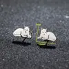 Pendientes de Acero Inoxidable con Dibujos de Animales Lindos Transfronterizos (Lobo, Perro, Gato, Cerdo, Koala, Tigre, Ardilla) con Diseños Únicos