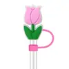 Serie de Flores de Tulipán de Colores Tapas Suaves de Goma para Popotes 10mm Tapas Universales a Prueba de Polvo para Popotes Decoraciones para Popotes en Stock