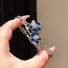 ¡Lujo europeo y americano! Collar de flor de circón de colores con gota de agua, cadena para clavícula de estilo court vintage, joyería de lujo ligero de alta gama