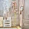 Orquídea Lírio Artificial Falso Buquê Pronto Flores Artificiais de Seda Casamento Arranjo de Chão Flores Plásticas Decoração de Casamento de Luxo
