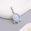 Colgante de Piedra Natural y Cristal de Tortuguita Colorida para Mujer, Colgante Personalizado de Nuevo Animal Piedra de Nacimiento Accesorios de Joyería DIY
