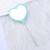 Nuevo Espejo de Maquillaje de Mano con Forma de Corazón Espejo de Corazón Creativo DIY con Perlas Espejo de Maquillaje de Plástico Portátil de una Cara Venta al por Mayor