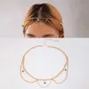Acessórios de Cabelo Ins de Cruzamento Europeu e Americano Faixa de Cabeça com Corrente de Pérolas Adornos de Testa Simples Exóticos com Contas