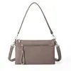Bolso de Mano Simple Transfronterizo del Sudeste Asiático para Viajar al Trabajo, Bolso de Hombro con Múltiples Compartimentos, Bolso de Mano y Bolso Cruzado de Mujer con Cremallera de Color Sólido