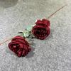 Rosa artificial individual de 2 cabezas Austin de 2 cabezas boda salón de bodas arreglo floral suave exhibición de flores de mesa flor de comercio exterior
