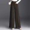 Calças Largas Femininas para Primavera e Outono 2026 Novo Estilo High-End Caimento Fluido Soltas Cintura Alta Emagrecedoras Versáteis Casuais Calças de Conjunto