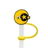 Tampinha de Silicone para Canudo de Desenho Animado de Acampamento Transfronteiriça em Estoque Acessórios para Copo de Chá com Leite DIY Tampa de Proteção contra Poeira Tampa de Canudo Portátil