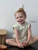 Roupas de Verão para Bebês 2026 Novo Estilo Macacão Floral Vintage para Menina Body Triângulo com Acabamento em Renda