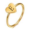Anillo de Oro 18K con Corazón Simple de Nuevo Estilo Transfronterizo Europeo y Americano, Grabado Láser de Moda 26 Letras Acero Inoxidable Venta al por Mayor