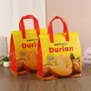 Bolsa Térmica Portátil No Tejida Bolsa para Pastel de Luna de Durian Rey Musang de Piel de Nieve Bolsa de Hielo Portátil Refrigerada Térmica con Papel de Aluminio Regalo