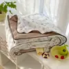 Colcha de verão dupla camada de fio classe A para mãe e filho, lavável, colcha de verão fresca, colcha para ar condicionado, colcha de verão respirável para crianças, colcha fina