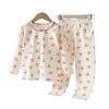 Roupa íntima térmica infantil de outono e inverno Leica Cotton Mid-large Roupas infantis de outono e calças de outono Camisa base Roupas caseiras bacteriostáticas de estilo coreano