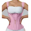 Colete de Látex com Controle de Barriga Transfronteiriço Estilo Zíper Botão Top Modelador Esportivo Espartilho Apertado Modelador de Cintura