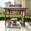 Pátio com treliça para uvas pavilhão de madeira anticorrosão corredor carbonizado suporte de flores para villa externa gazebo simples de madeira maciça para jardim externo