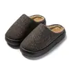 Pantuflas de Algodón para Hombre Otoño Invierno Talla Extra Grande Hogar Interior Exterior Antideslizantes Silenciosas Suela Gruesa Sensación como Caca Pantuflas de Algodón Mujer