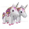 Atacado Transfronteiriço Desenho Animado 3D Cor Arco-Íris Rosa Roxo Unicórnio Balão de Filme de Alumínio Decoração de Festa de Aniversário Infantil