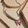 Collar Colgante de Poni con Esmalte de Gota de Dibujos Animados Lindo Mismo Estilo que la Chica Bloggera Divertida Cadena de Collar Versátil Cadena Tendencia