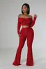 3246 New European and American Cross-border Women's Solid Color Elegant Lover Pants Set Lar Short Sexy Top Long