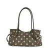 Bolso de mano informal de ante con lunares para mujer, gran capacidad, nueva colección de otoño 2026, bolso tote retro para el día a día, bolso de hombro y bolso de axila