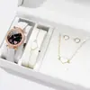 Pulseira Estilo Europeu e Americano Padrão Turquesa Negra Personalizada Corrente Feita à Mão Quadrado Preto Tendência Elegante Conjunto de Acessórios para Relógio de 4 Peças