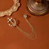 ¡Guau!Corona Retro Europea y Americana Cadena de Borla Moda Ropa Formal Lujo Ligero Gama Alta Accesorio de Pedrería Broche
