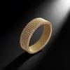 Anel de Aço Titânio de Venda Quente Transfronteiriço Anel de Malha 6mm Anel de Malha para Casal Anel de Aço Inoxidável Joia de Mão Fabricante Atacado