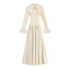 Vestido Sexy Vazado Estilo Francês Feminino Verão Novo Estilo Fivela no Peito Alta Fria Irmã Real Doce Menina Picante Vestido Grande de Linha A