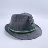 Sombrero de Jazz Verde Oktoberfest Alemán Fieltro No Tejido Gris Elegante Sombrero de Fiesta de Jazz con Pluma Sombrero para Actuación