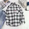 Camisa Casual Masculina 2019 Primavera Nova Camisa Xadrez Masculina Estilo Harajuku bf Estudante Camisa Jaqueta Solta