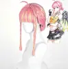 Peluca Cosplay Grupo de Chicas Ángel de Overwatch Tongchuan con Mechas Rosas y Amarillas, Moño Trenzado, Trenzas Dobles, En Stock