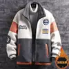 Abrigo de cachemira para hombre, forro polar, algodón grueso, ropa de otoño e invierno para hombre y mujer, abrigo acolchado de algodón con contraste de colores a juego.