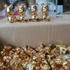 Plástico Creativo Lujo Ligero Oso Plateado Adornos Violentos Caja de Pañuelos Caja de Dulces Decoraciones Accesorios de Iluminación para el Hogar