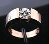 He Cheng Aliexpress Modelo Caliente Anillo Oro Rosa para Hombre Europeo y Americano Anillo de Pareja Anillo Plateado Simple para Mujer