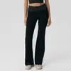 Nuevos pantalones casuales de lunares para otoño, pantalones rectos con doblez, de cintura alta, realzan las caderas, adelgazantes, para fitness, yoga, pantalones acampanados deportivos