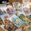 Paquete de Calcomanías de Sellos de la Serie Gira Mundial de Poesía de Azúcar Bronceado Retro Decorativo para Collage de Manualidades 40 Piezas en 8 Estilos