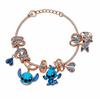 Pulseira Europeia e Americana Transfronteiriça Mais Vendida de Animação de Desenho Animado Fofa Stiller Diamante Azul Pingente Panjia Esmalte Joias