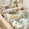 Recomendação Popular de Valor, Conjunto de Lençóis para Cama de Hotel de Quatro Peças, Capa de Edredom para Cama de Dormitório de Estudante e Pousada, Processo Lavado e Escovado